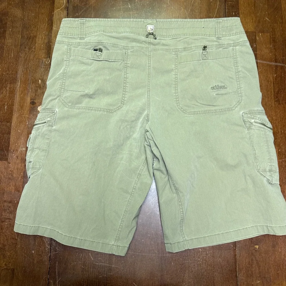 KUHL Cargo Shorts Mens 40 Green Vintage Patina Dye Utility Hiking 12